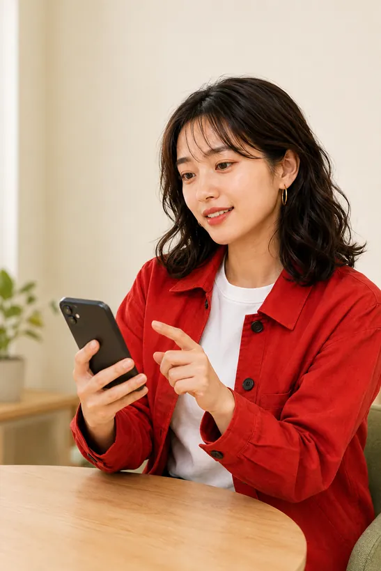LINEで査定を受けるお客様